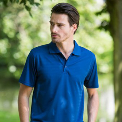 Henbury Cooltouch� Textured Stripe Polo Shirt